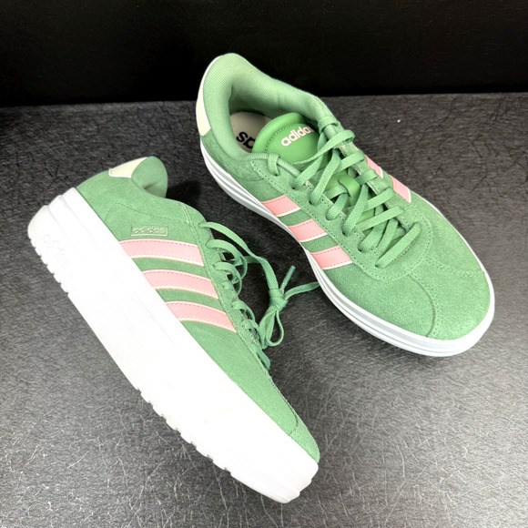 Adidas VL Court Bold Preloved Green Pink Size 8 - Picture 3 of 15